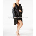 Femmes satin pyjama blanc et noir fahion robe de soirée